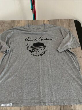 Robert Graham Mens Smoking Bulldog T Shirt Knowledge Wisdom Truth KWT 2XL